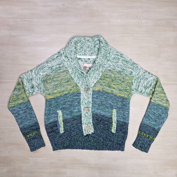 Anthropologie Pilcro Mountain Sunset Embroidered Cardigan Sweater Size Small - Picture 2 of 10